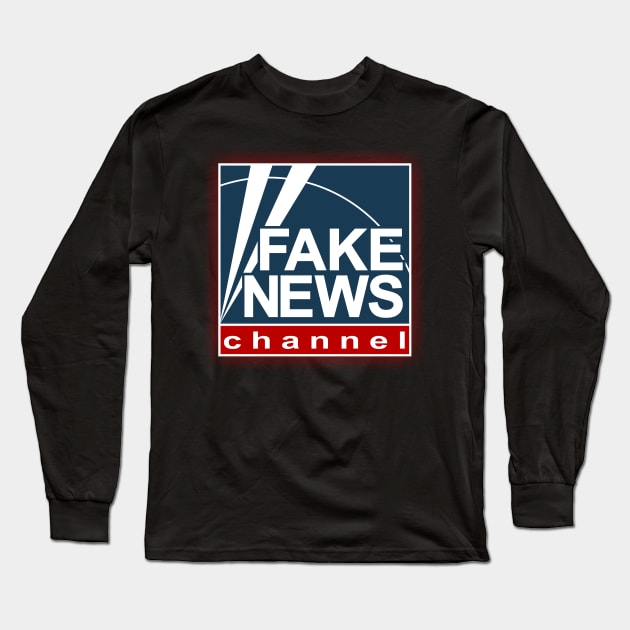 Fake News Channel Fox News Logo Long Sleeve T-Shirt by joeysartworld